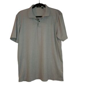 Theory Men's Atlas Short Sleeve Polo Shirt Size L No Pocket Gray/Plum Golf Comfy